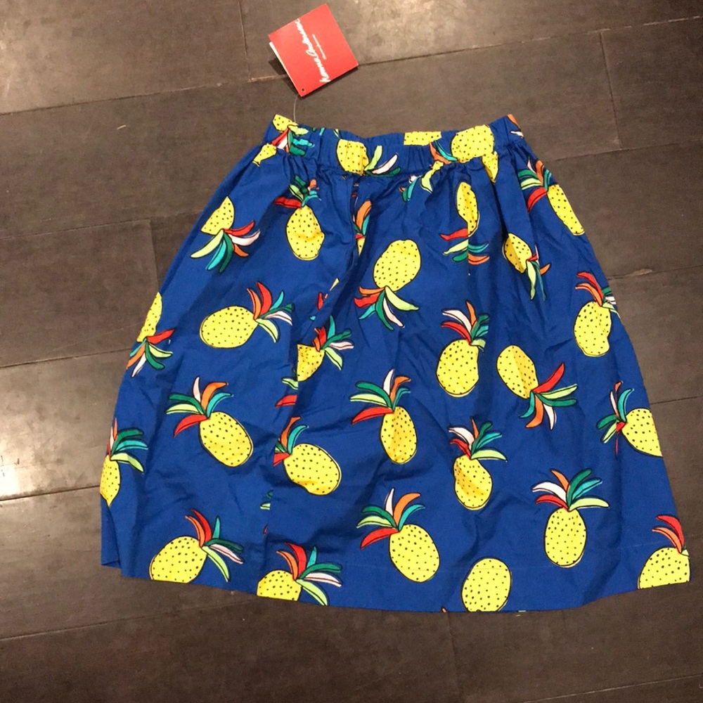 NWT pineapple calf length skirt!